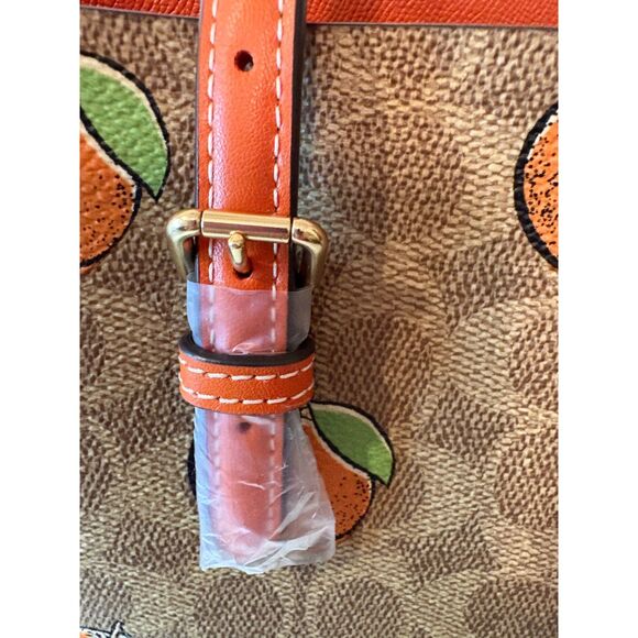 Coach Mollie Satchel Signature Canvas Orange Print Tan Multi NWT Crossbody - Picture 10 of 15